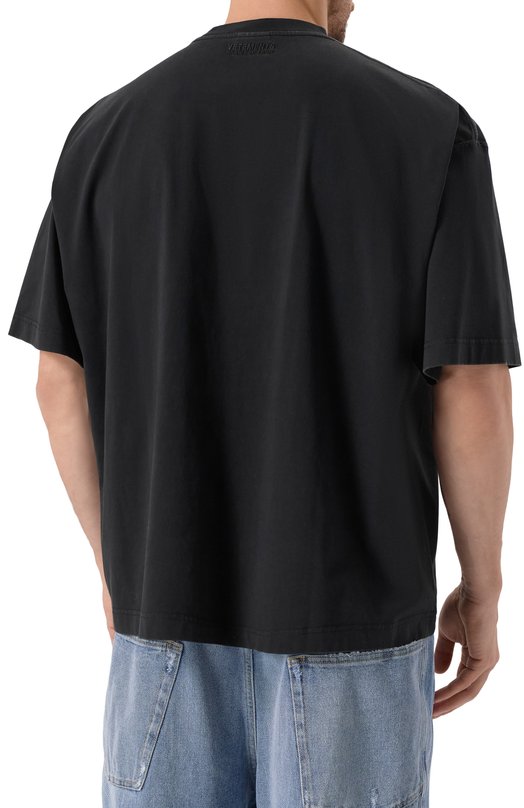 Хлопковая футболка VETEMENTS UCF76TR100B/1000 LIGHT JERSEY Чёрный  UCF76TR100B/1000 LIGHT JERSEY Фото 4