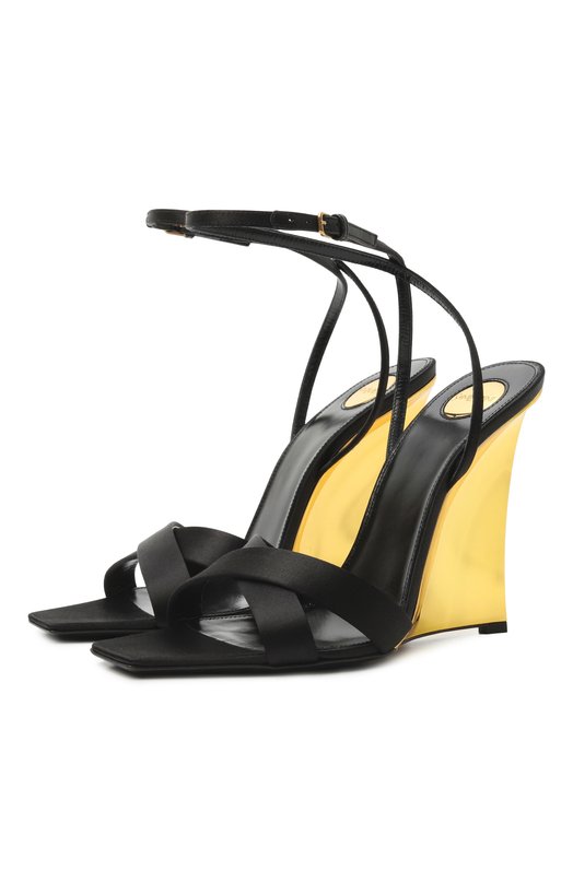 Текстильные босоножки Lydia 100 Saint Laurent 830287/9QNA0 Чёрный 830287/9QNA0