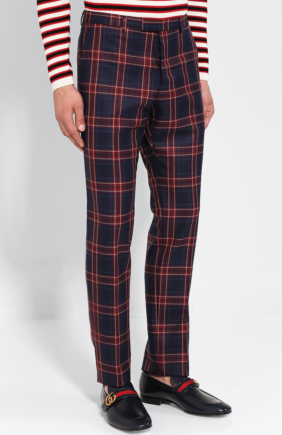 Шерстяной костюм в клетку с двубортным пиджаком GUCCI, арт. 473208/Z544D, фото 4