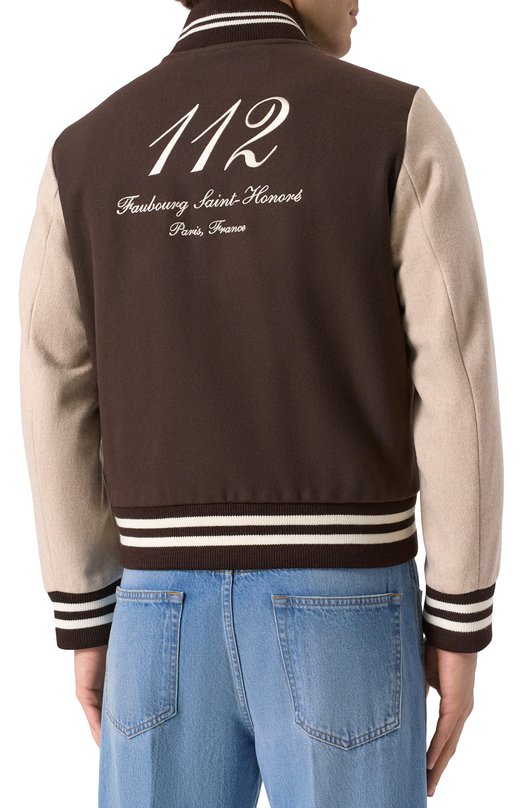 Бомбер из шерсти и кашемира Sporty & Rich x Le Bristol Paris Sporty and Rich 0W007517619BR03 Коричневый  0W007517619BR03 Фото 4