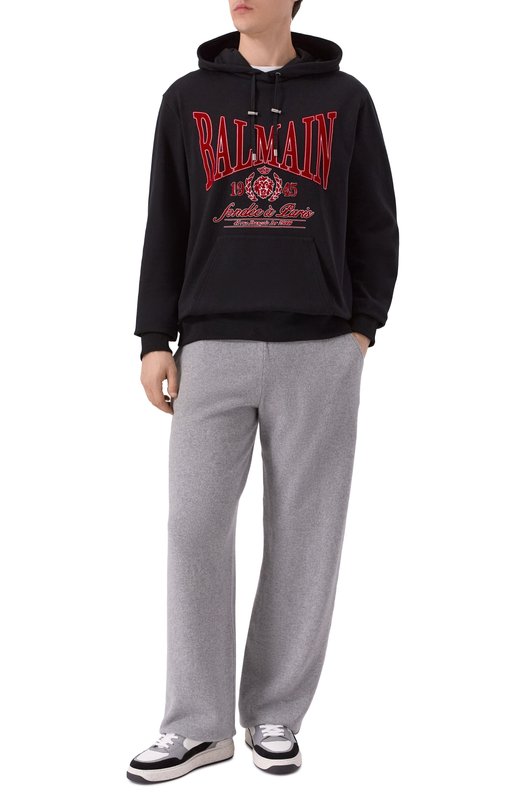 Брюки из кашемира и шерсти Balmain FH0PQ356/KI87 Серый  FH0PQ356/KI87 Фото 2