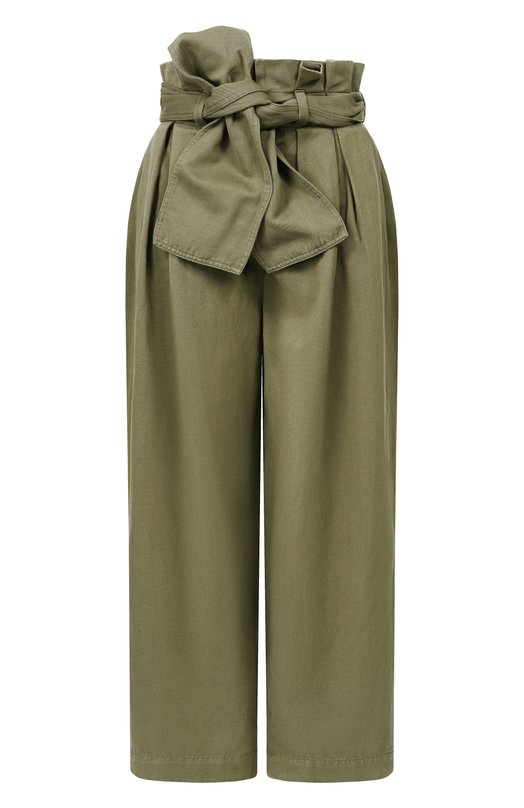 Брюки из хлопка и льна Balmain GF0PQ285/CG64 Хаки GF0PQ285/CG64