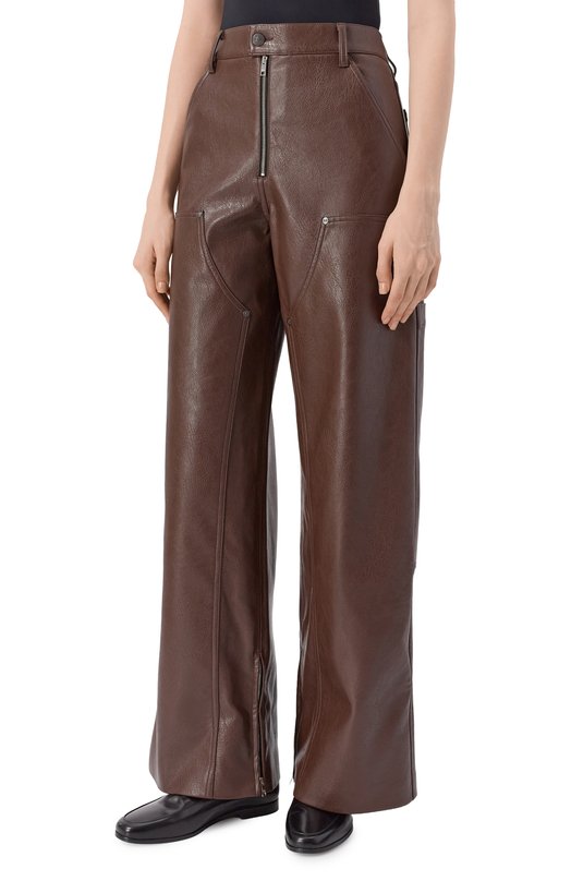 Брюки из экокожи MSGM 3942MDP13X/257804 Коричневый  3942MDP13X/257804 Фото 3