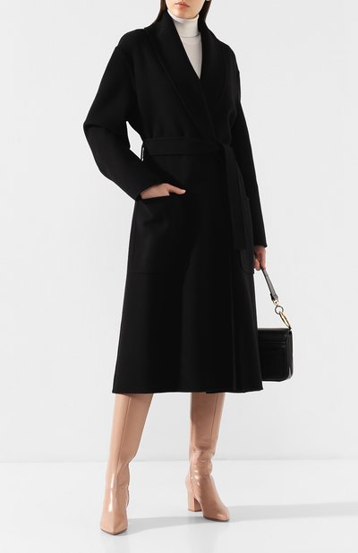 Пальто из смеси шерсти и кашемира LOEWE черного цвета по цене 165000 руб., арт. S2291350PA, фото 2 Пальто из смеси шерсти и кашемира LOEWE, арт. S2291350PA, фото 2