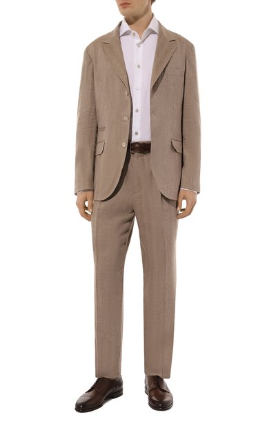 Мужской костюм изо льна и шерсти BRUNELLO CUCINELLI, арт. MS465LDTR