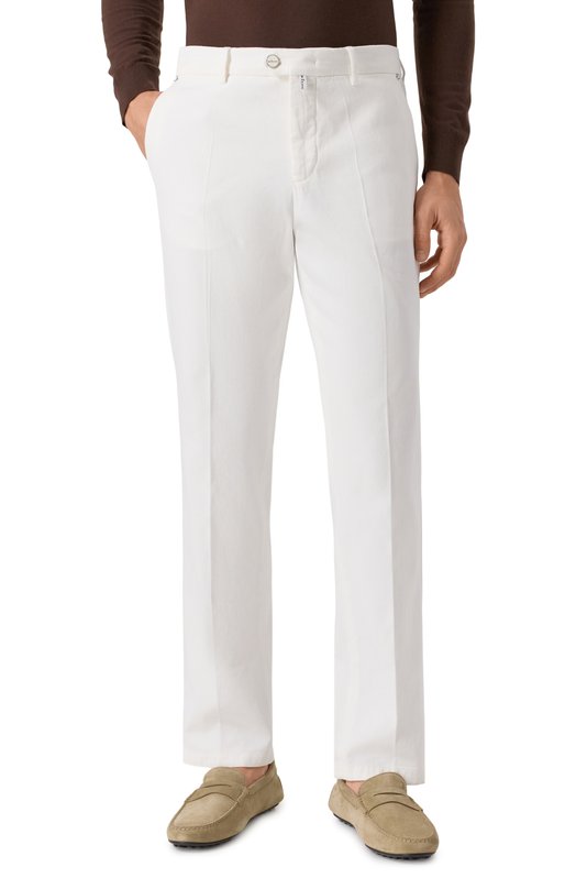 Хлопковые брюки Kiton UFPPERK0100H21 Белый  UFPPERK0100H21 Фото 3