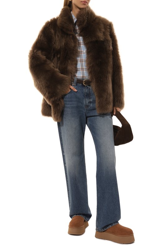 Замшевые полусапоги Classic Mini Dipper UGG 1168170 Коричневый  1168170 Фото 2