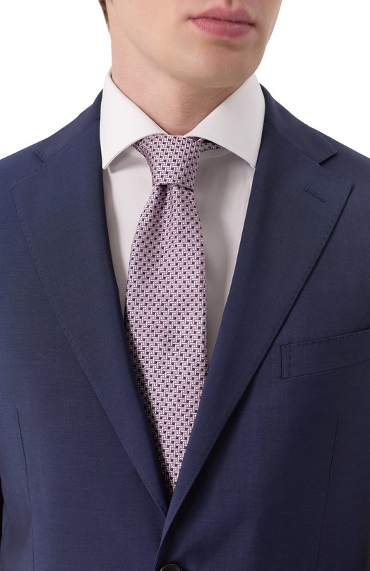 Шелковый галстук Brioni O62H00-PC470 Сиреневый  O62H00-PC470 Фото 2
