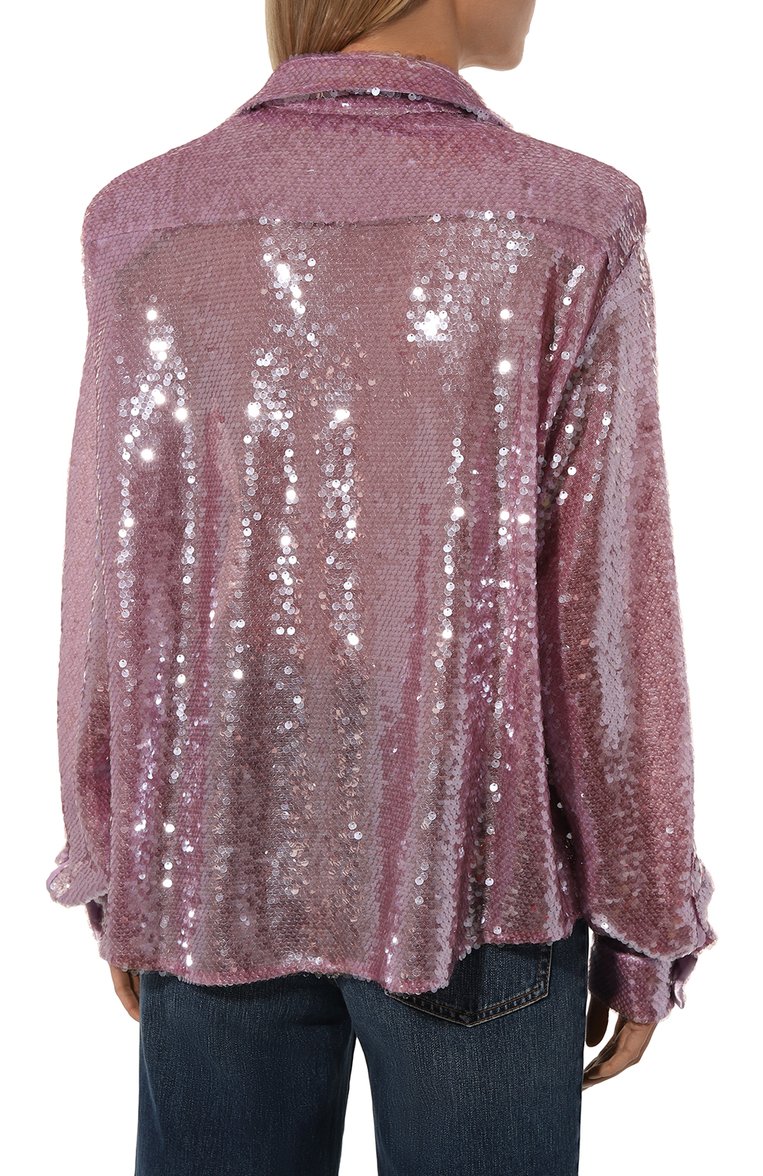 Блузка с отделкой пайетками THE NEW ARRIVALS ILKYAZ OZEL, арт. C0LETTE SHIRT IN TR0PICAL VI0LET, фото 4
