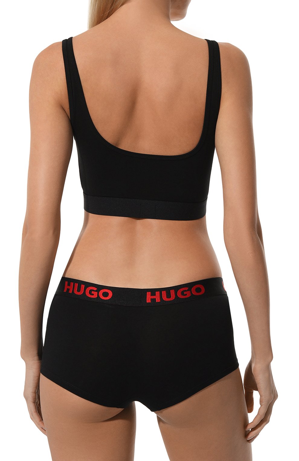 Хлопковый бра-топ HUGO черного цвета по цене 4175 руб., арт. 50469652, фото 3 Хлопковый бра-топ HUGO, арт. 50469652, фото 3