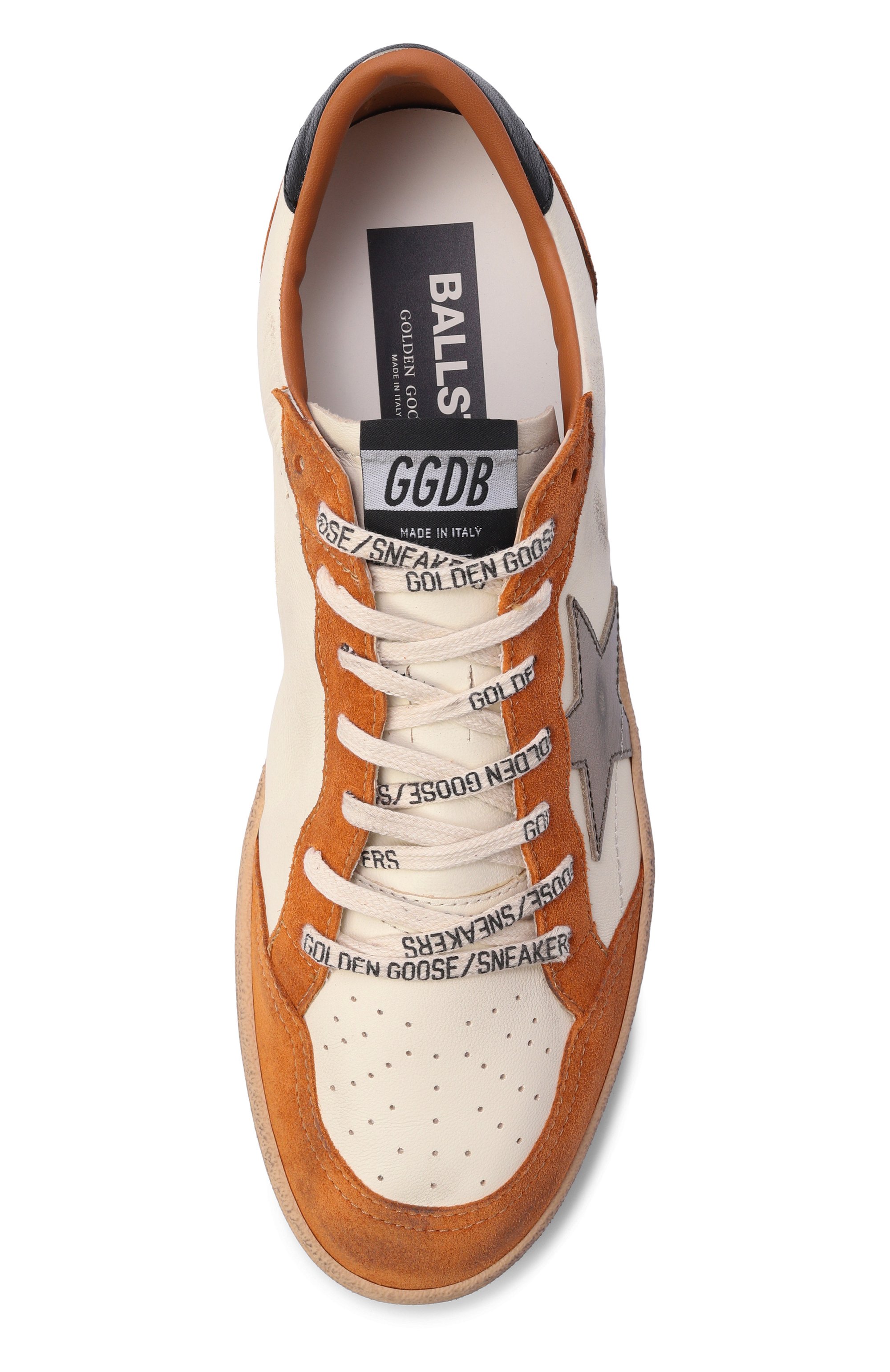Кожаные кеды ballstar GOLDEN GOOSE DELUXE BRAND кремового цвета по цене 68200 руб., арт. GMF00117.F008720, фото 5 Кожаные кеды ballstar GOLDEN GOOSE DELUXE BRAND, арт. GMF00117.F008720, фото 5
