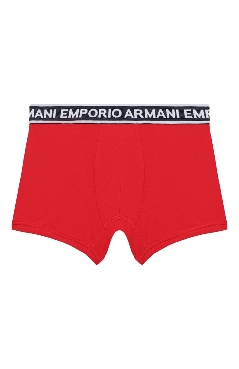 Детские комплект из двух боксеров EMPORIO ARMANI разноцветного цвета, арт. 406501/3R650 | Фото 5 (Рукава: Короткие; Материал внешний: Хлопок; Драгоценные камни: Проставлено; Материал сплава: Проставлено)