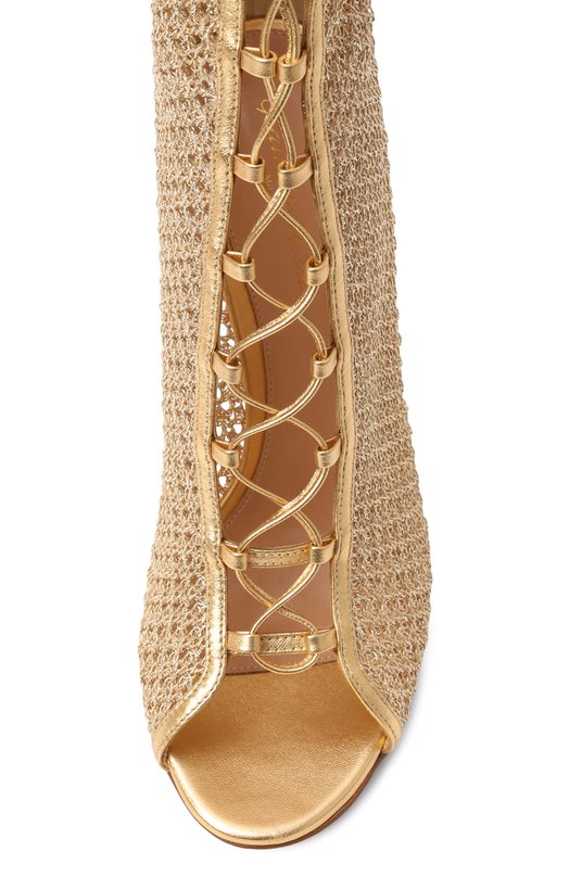 Текстильные ботильоны Gianvito Rossi G50643.15RIC.NITMEKM Золотой  G50643.15RIC.NITMEKM Фото 6