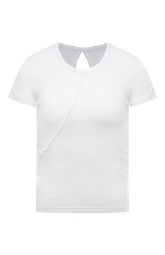 Женская хлопковая футболка HELMUT LANG белого цве�та, арт. N05HW522 | Фото 1 (Рукава: Короткие; Длина (для топов): Стандартные; Материал сплава: Проставлено; Материал внешний: Хлопок; Женское Кросс-КТ: Футболка-одежда; Драгоценные камни: Проставлено; Стили: Кэжуэл)