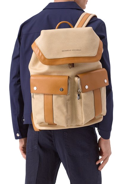 Рюкзак BRUNELLO CUCINELLI бежевого цвета по цене 599500 руб., арт. MBIVBU325, фото 2 Рюкзак BRUNELLO CUCINELLI, арт. MBIVBU325, фото 2