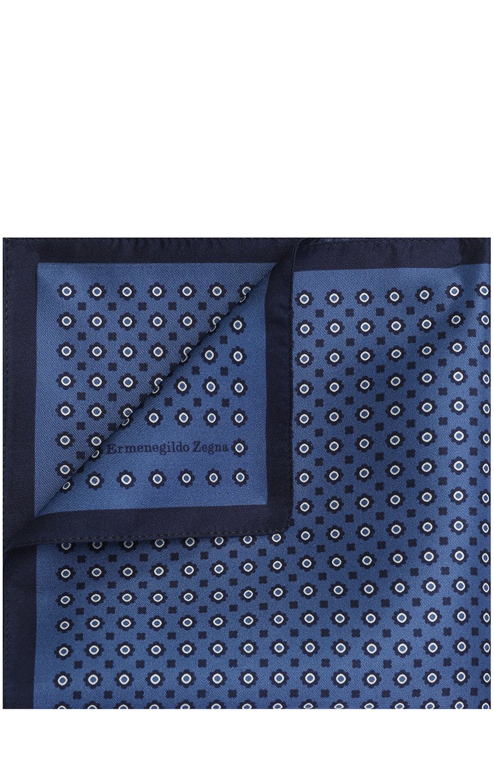 Шелковый платок с узором ZEGNA синего цвета по цене 10350 руб., арт. Z9I1939A, фото 1 Шелковый платок с узором ZEGNA, арт. Z9I1939A, фото 1