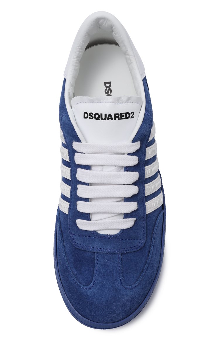 Детские замшевые кеды boxer DSQUARED2 синего цвета, арт. 80213/VAR3/36-40 | Фото 4 (Материал внутренний: Натуральная кожа; Материал внешний: Натуральная кожа, Замша; Нос: Не проставлено; Мальчики Кросс-КТ: Обувь-низкие)