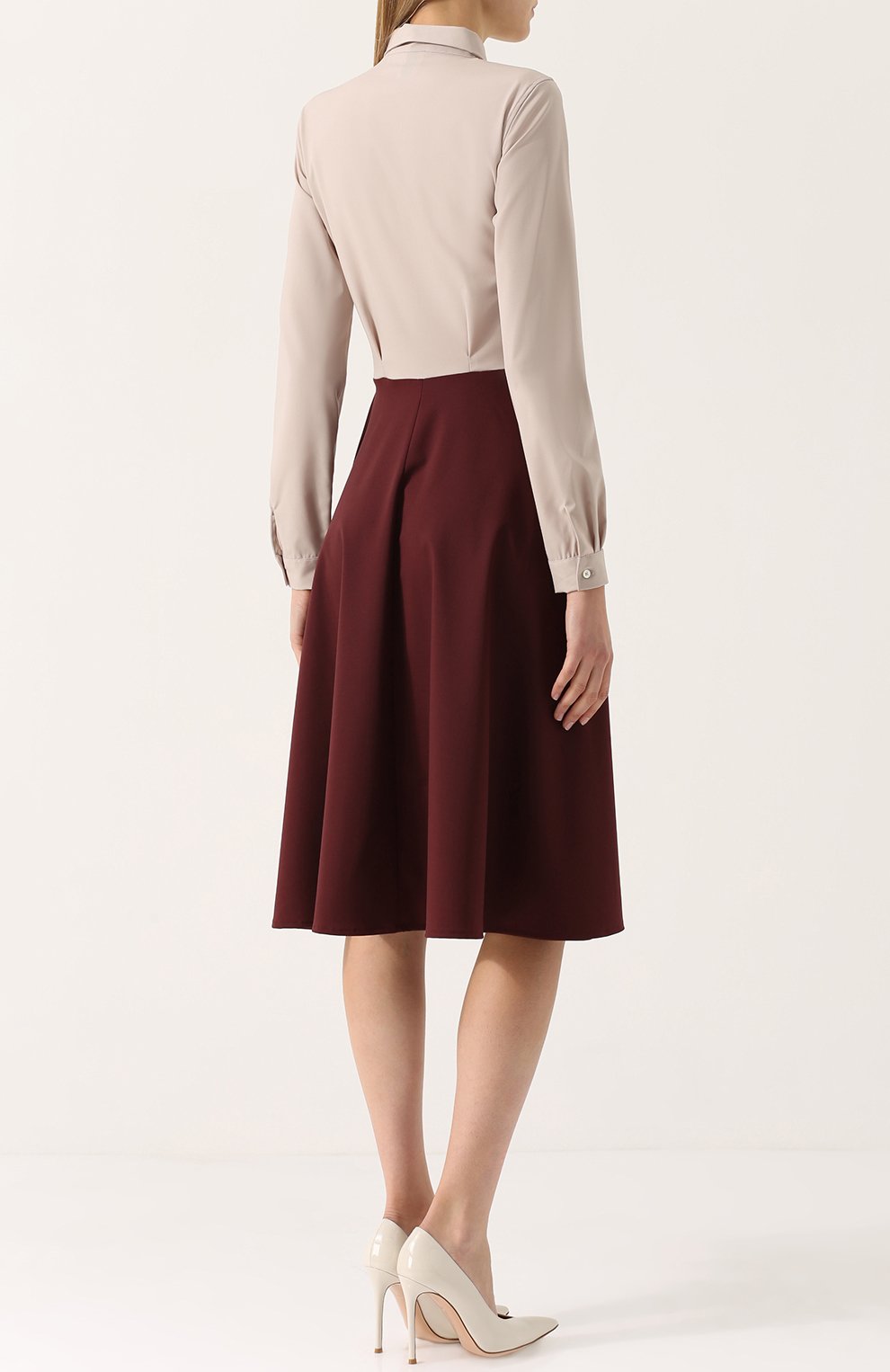 Приталенное платье-рубашка с контрастной юбкой SARA ROKA, арт. MELA/FW17-20, фото 4