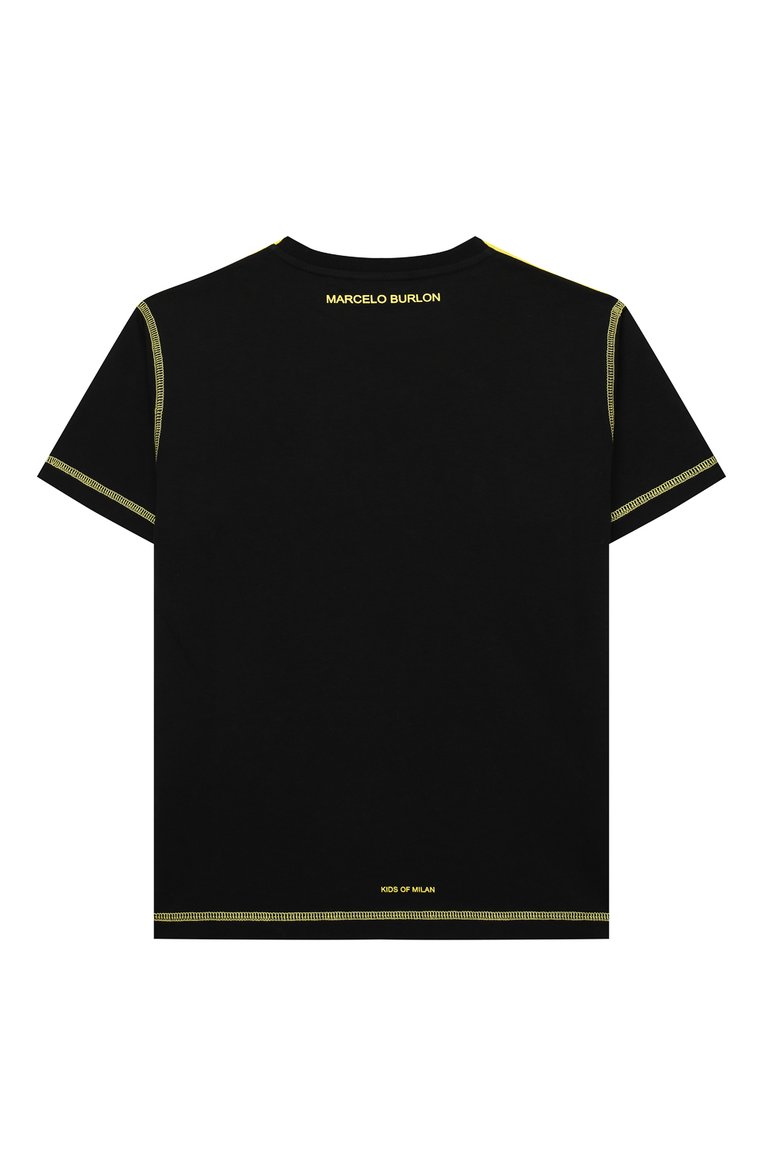 Детская хлопковая футболка MARCELO BURLON KIDS OF MILAN желтого цвета, арт. 21E/B/MB/1116/0010/2-6Y | Фото 2 (Рукава: Короткие; Материал внешний: Хлопок; Региональные ограничения белый список (Axapta Mercury): RU; Мальчики Кросс-КТ: Футболка-одежда; Материал сплава: Проставлено; Драгоценные камни: Проставлено)