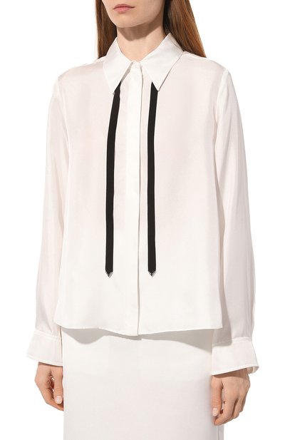 Шелковая рубашка DOROTHEE SCHUMACHER белого цвета по цене 59050 руб., арт. 647106, фото 3 Шелковая рубашка DOROTHEE SCHUMACHER, арт. 647106, фото 3