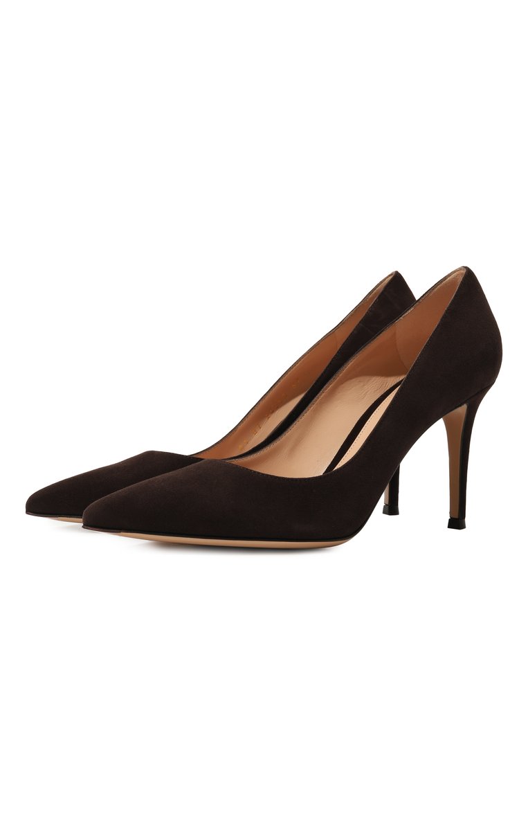 Женские замшевые туфли gianvito 85 GIANVITO ROSSI темно-коричневого цвета, арт. G24580.85RIC.CAMM0KA | Фото 1 (Статус проверки: Проверено, Проверена категория; Подошва: Плоская; Материал внешний: Замша, Натуральная кожа; Каблук высота: Высокий; Каблук тип: Шпилька; Материал внутренний: Натуральная кожа)