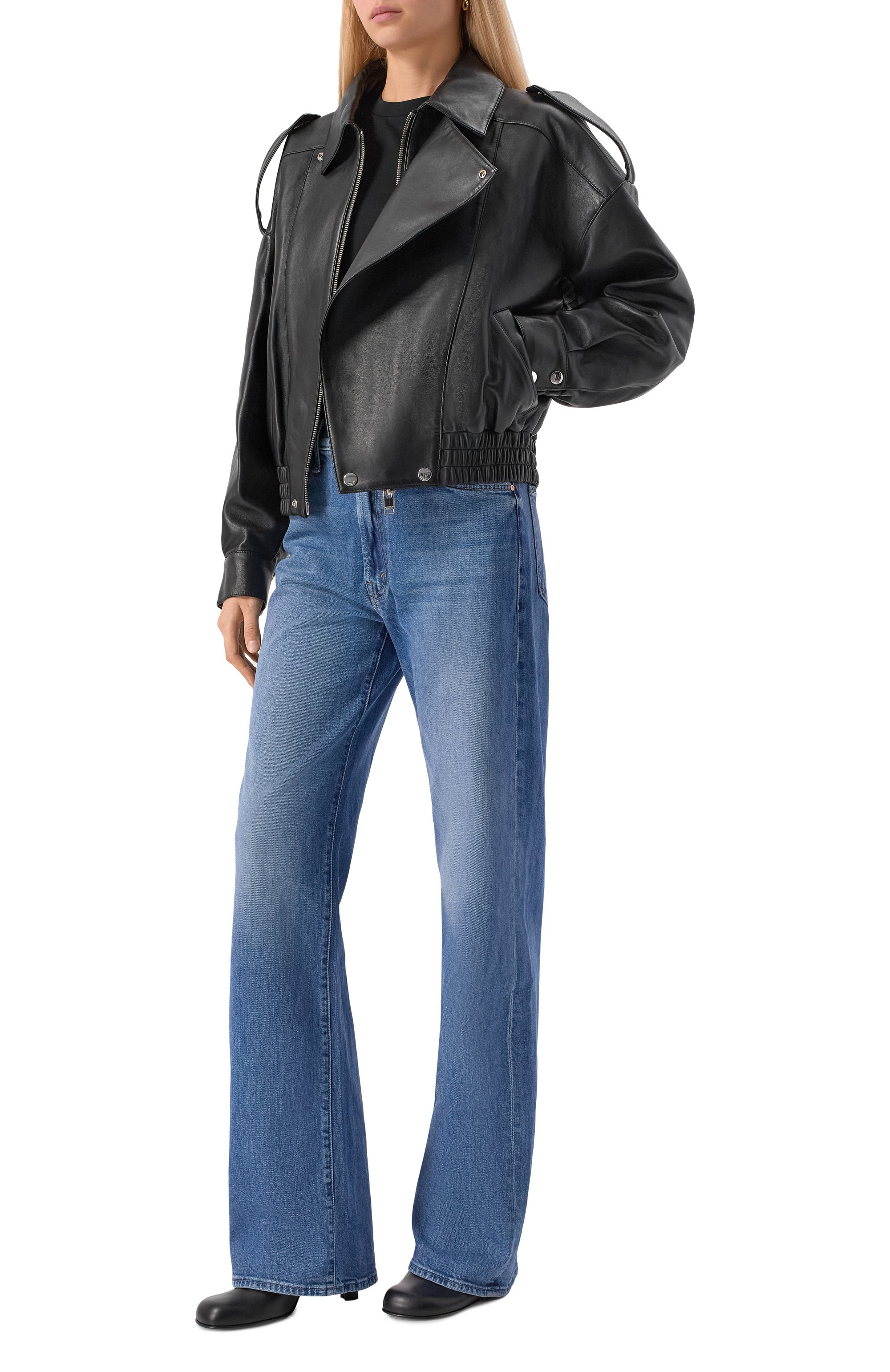 Кожаная куртка JACOB LEE черного цвета по цене 584500 руб., арт. WLJ20128AW25B-MK, фото 2 Кожаная куртка JACOB LEE, арт. WLJ20128AW25B-MK, фото 2