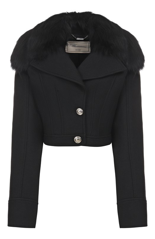 Шерстяное полупальто Blumarine 4S036A Чёрный 4S036A