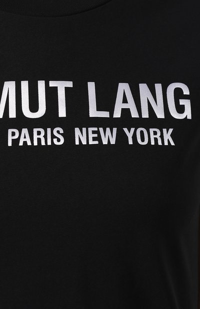 Хлопковая футболка HELMUT LANG черного цвета по цене 23650 руб., арт. K01DW504, фото 5 Хлопковая футболка HELMUT LANG, арт. K01DW504, фото 5