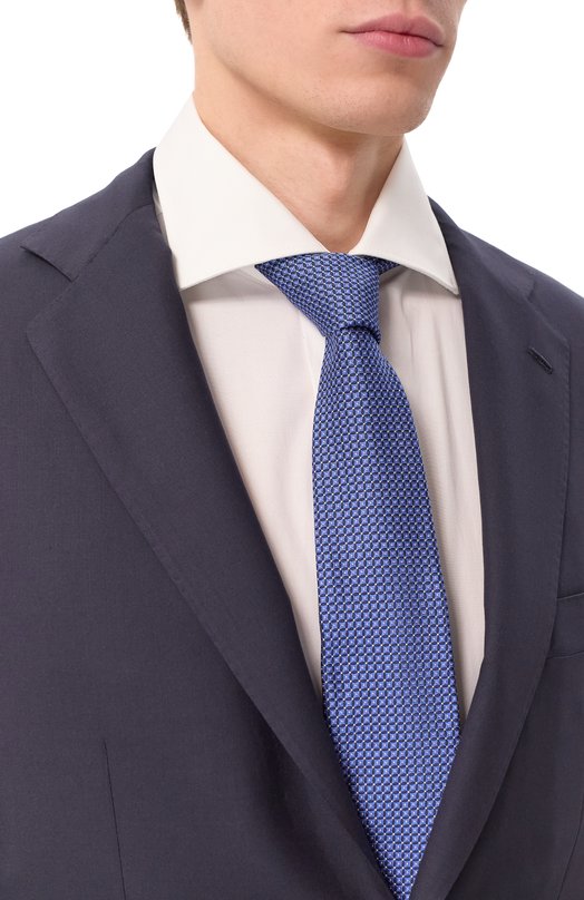 Шелковый галстук Giorgio Armani GM000800/TE13660 Голубой  GM000800/TE13660 Фото 2