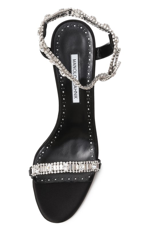 Текстильные босоножки Asasan 90 Manolo Blahnik 424-1930/SAT Чёрный  424-1930/SAT Фото 6