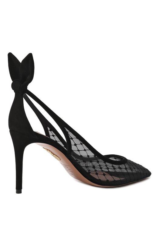Туфли Bow Tie Net 85 Aquazzura DNNMIDP1/FMS Чёрный  DNNMIDP1/FMS Фото 5