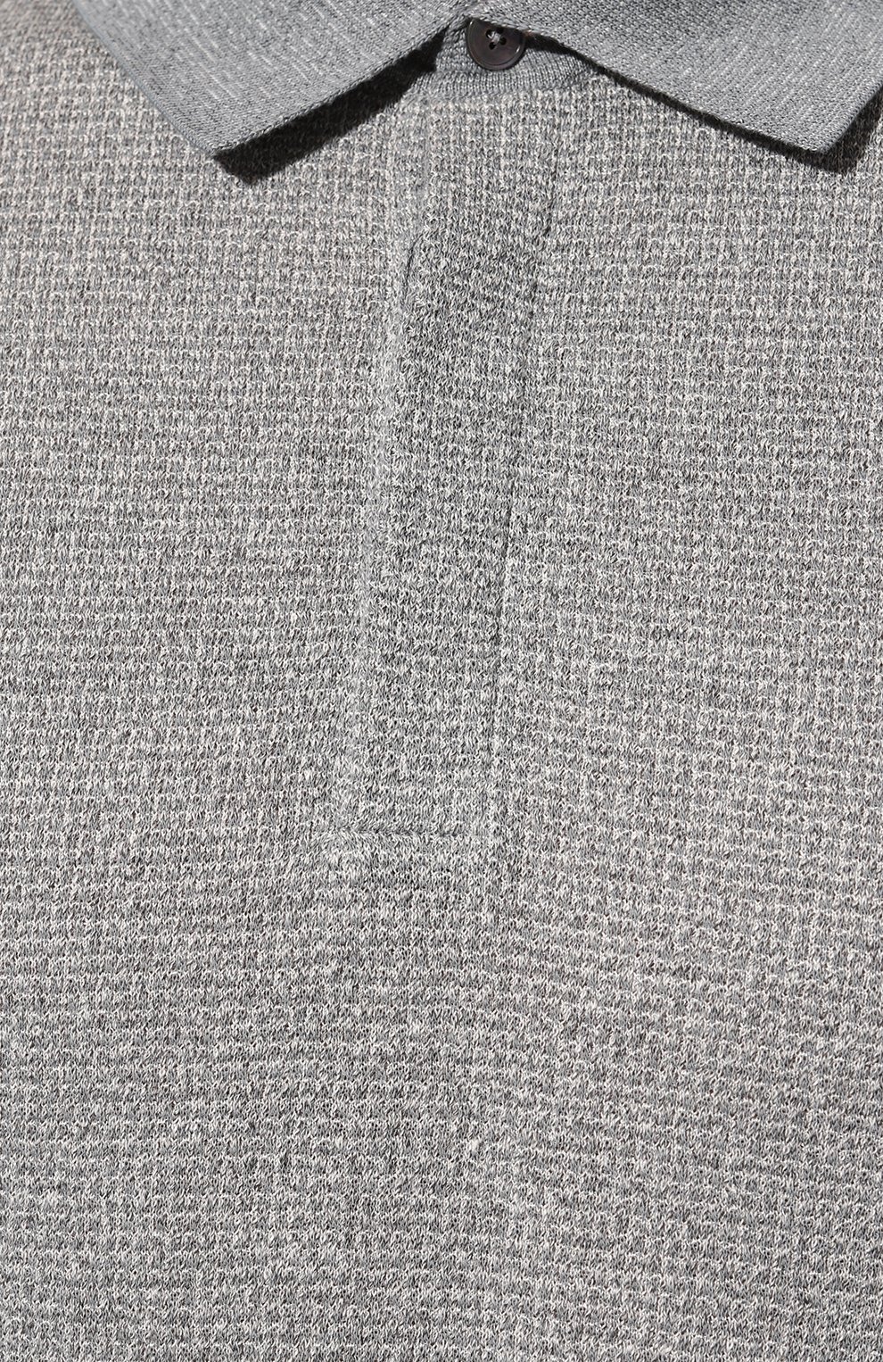 Поло из хлопка и льна ZEGNA серого цвета по цене 87550 руб., арт. UD372A7/D727, фото 5 Поло из хлопка и льна ZEGNA, арт. UD372A7/D727, фото 5