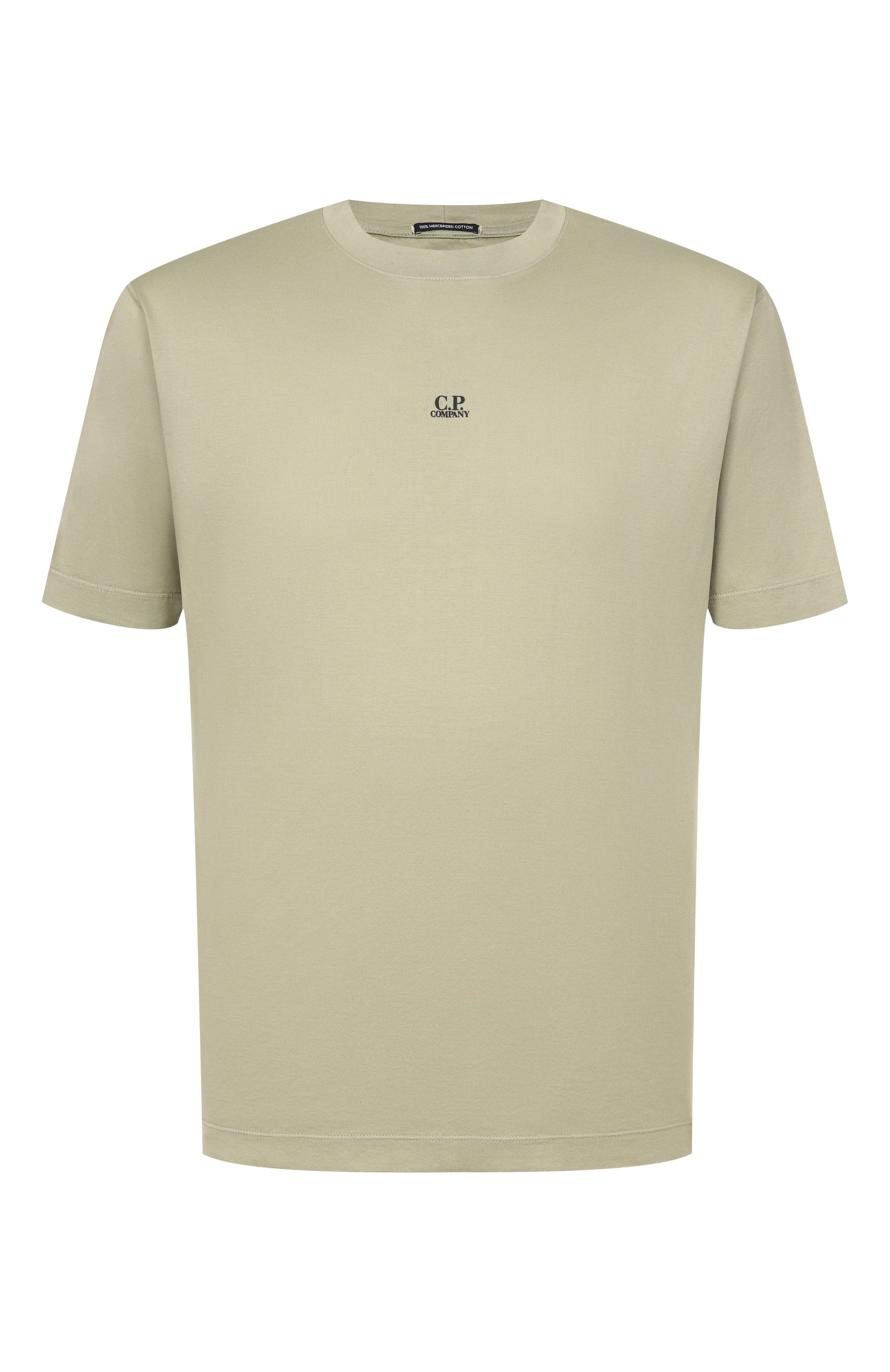 Хлопковая футболка C.P. COMPANY хаки цвета по цене 17750 руб., арт. 20CMTS114A/006374G, фото 1 Хлопковая футболка C.P. COMPANY, арт. 20CMTS114A/006374G, фото 1