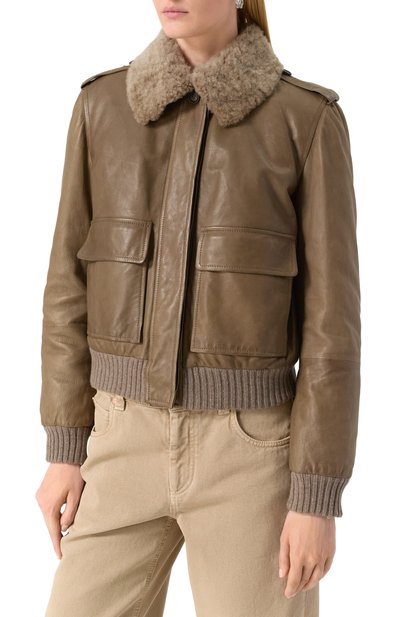 Кожаный бомбер BRUNELLO CUCINELLI, арт. MPN0C7416P, фото 3