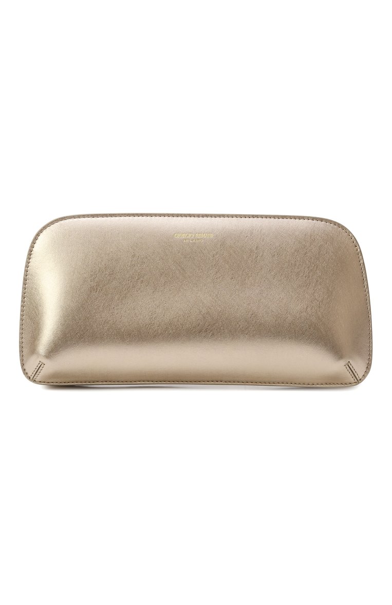 Женский клатч la prima GIORGIO ARMANI золотого цвета, арт. GW000707/AF15594 | Фото 1 (Материал: Натуральная кожа; Размер: medium; Женское Кросс-КТ: Клатч-клатчи, Вечерняя сумка)