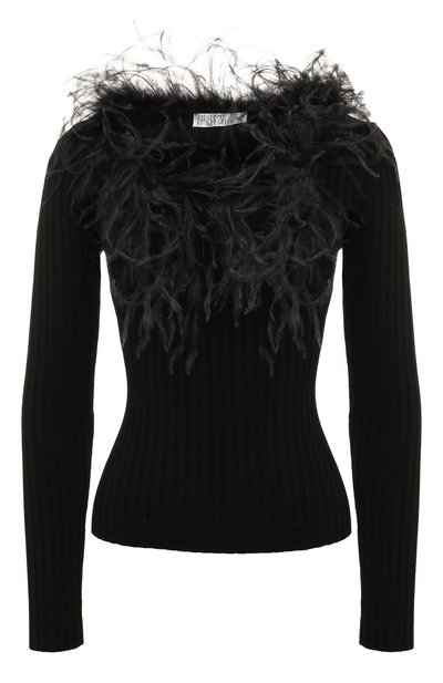 Пуловер из вискозы с отделкой перьями GIUSEPPE DI MORABITO, арт. PS23236KN-233, фото 1