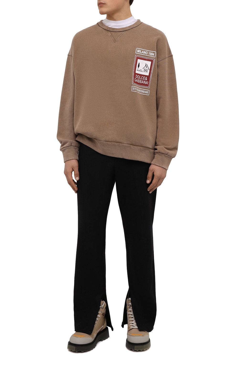 Комбинированные ботинки OFF-WHITE бежевого цвета по цене 72050 руб., арт. 0MIA228F21FAB0016110, фото 2 Комбинированные ботинки OFF-WHITE, арт. 0MIA228F21FAB0016110, фото 2