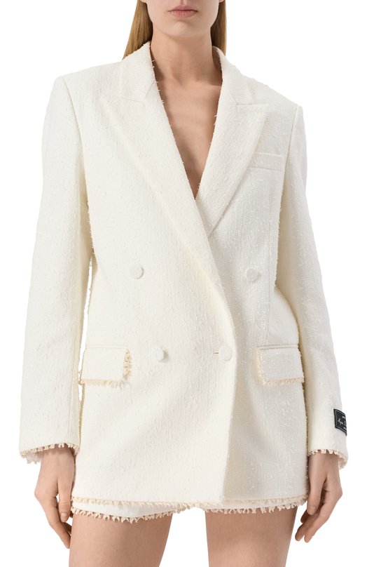 Хлопковый жакет MSGM 3842MDG04/257308 Белый  3842MDG04/257308 Фото 3