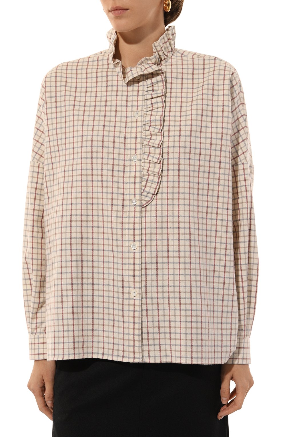 Рубашка из хлопка и кашемира ACADEMIA кремового цвета по цене 25400 руб., арт. GAIA/7361, фото 3 Рубашка из хлопка и кашемира ACADEMIA, арт. GAIA/7361, фото 3