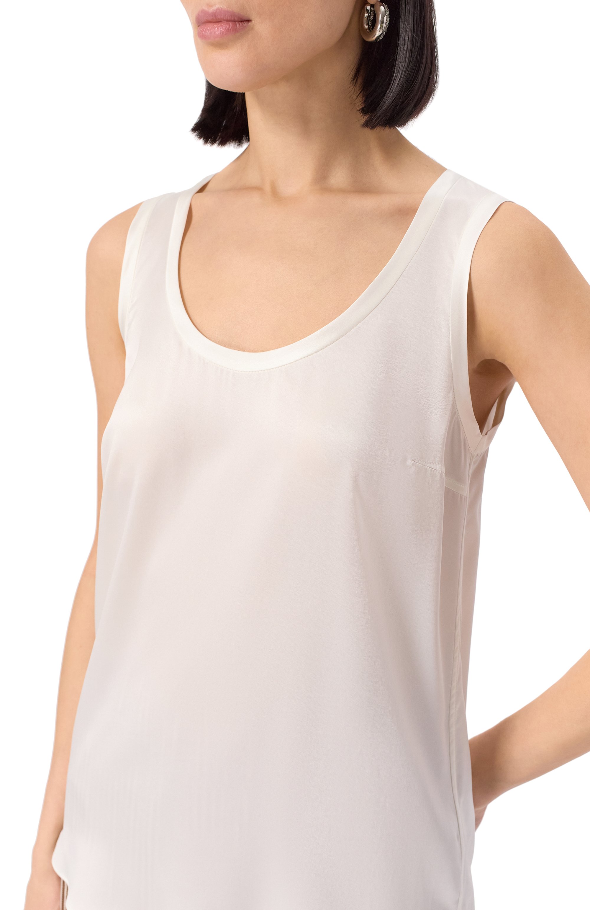 Атласный топ BRUNELLO CUCINELLI, арт. MPC59E0600, фото 5