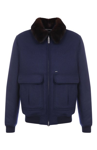 Мужской кашемировый бомбер с воротником из норки STEFANO RICCI, арт. MZJ5300020/C069HC/60-62