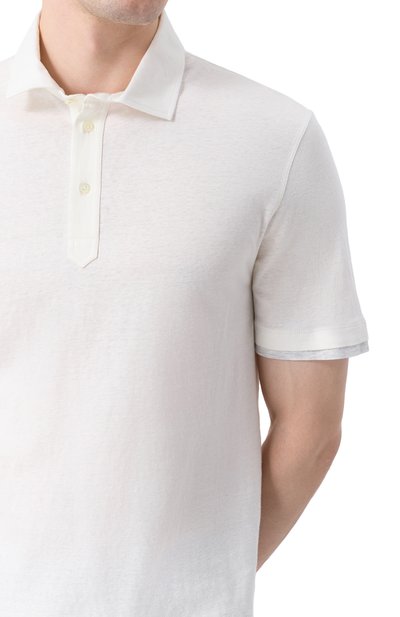 Поло изо льна и хлопка BRUNELLO CUCINELLI, арт. MW8353966, фото 5