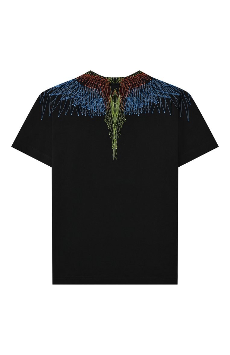 Детская хлопковая футболка MARCELO BURLON KIDS OF MILAN черного цвета, арт. 21E/B/MB/1107/0010/2-6Y | Фото 2 (Рукава: Короткие; Материал внешний: Хлопок; Региональные ограничения белый список (Axapta Mercury): RU; Мальчики Кросс-КТ: Футболка-одежда; Материал сплава: Проставлено; Драгоценные камни: Проставлено; Ростовка одежда: 6 лет | 116 см)