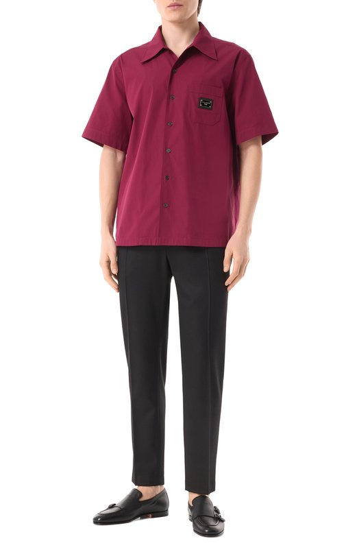 Хлопковая рубашка Dolce & Gabbana G5JH9T/GF855 Бордовый  G5JH9T/GF855 Фото 2