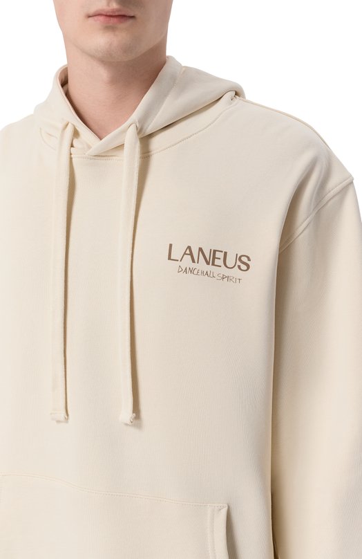 Хлопковое худи Laneus S6LAMAHS198 Кремовый  S6LAMAHS198 Фото 5