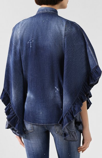 Джинсовая рубашка DSQUARED2 синего цвета по цене 47000 руб., арт. S75DL0705/S30341, фото 4 Джинсовая рубашка DSQUARED2, арт. S75DL0705/S30341, фото 4