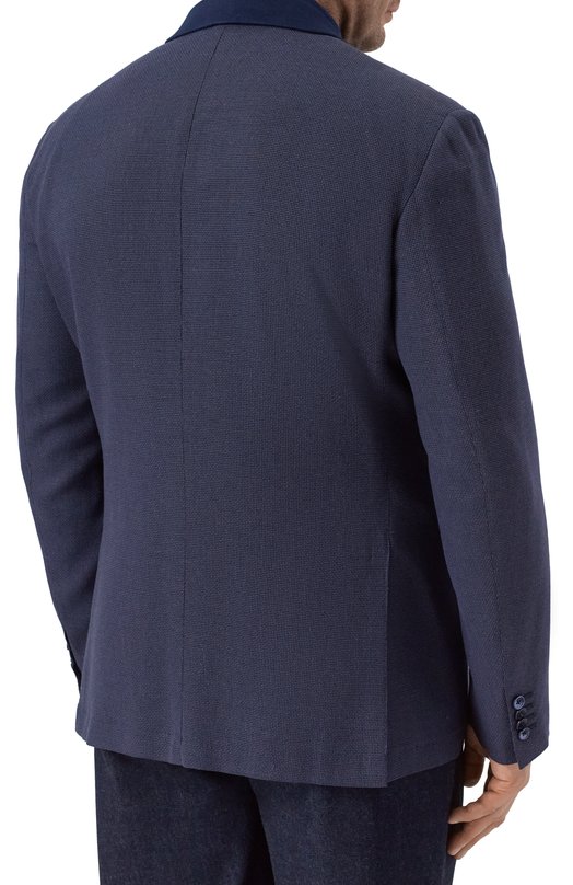 Пиджак из шерсти и шелка Zilli MNP-G2W0S-36071/0001 Синий  MNP-G2W0S-36071/0001 Фото 5