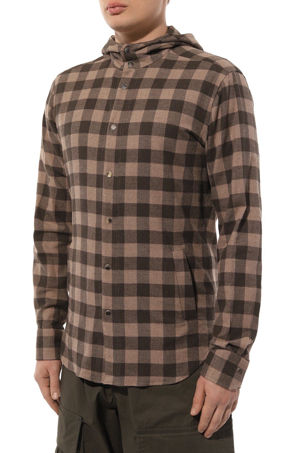 Хлопковая рубашка KITON коричневого цвета по цене 58950 руб., арт. UMCMARH0864507, фото 3 Хлопковая рубашка KITON, арт. UMCMARH0864507, фото 3