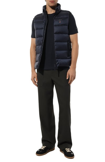 Хлопковая футболка AERONAUTICA MILITARE темно-синего цвета по цене 8275 руб., арт. 232/TS2155J538, фото 2 Хлопковая футболка AERONAUTICA MILITARE, арт. 232/TS2155J538, фото 2