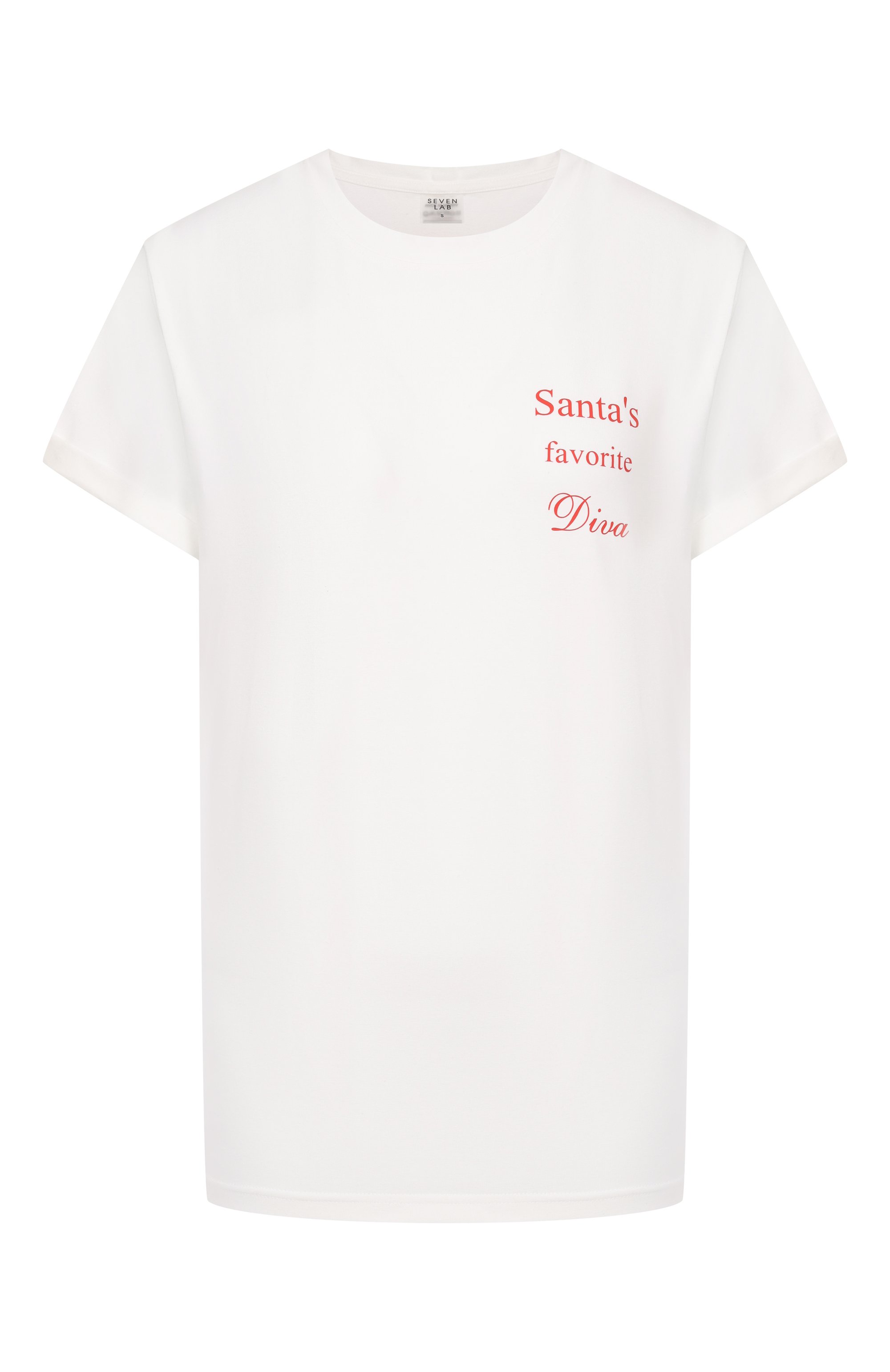 Хлопковая футболка SEVEN LAB белого цвета по цене 8190 руб., арт. CTR1.01.100.576.08121, фото 1 Хлопковая футболка SEVEN LAB, арт. CTR1.01.100.576.08121, фото 1